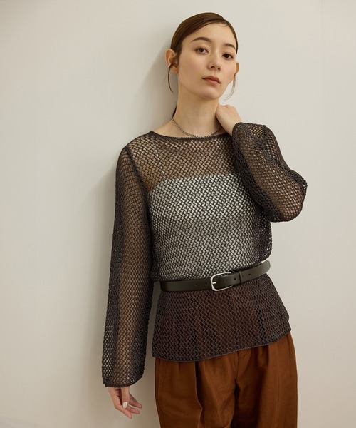 ROPE'(ロペ)の「ラメコードメッシュプルオーバー/洗える(その他トップス・レディース・シルバー/ゴールド・FREE)」の22枚目の写真