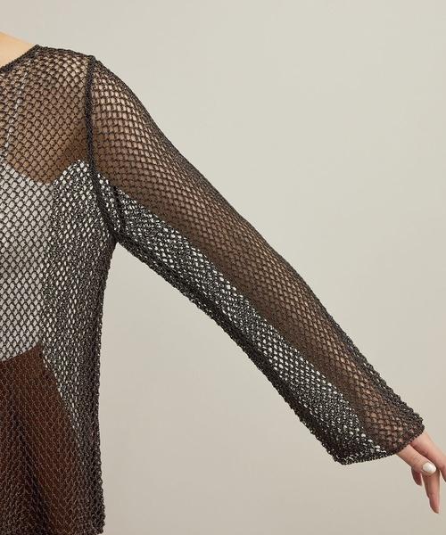 ROPE'(ロペ)の「ラメコードメッシュプルオーバー/洗える(その他トップス・レディース・シルバー/ゴールド・FREE)」の16枚目の写真