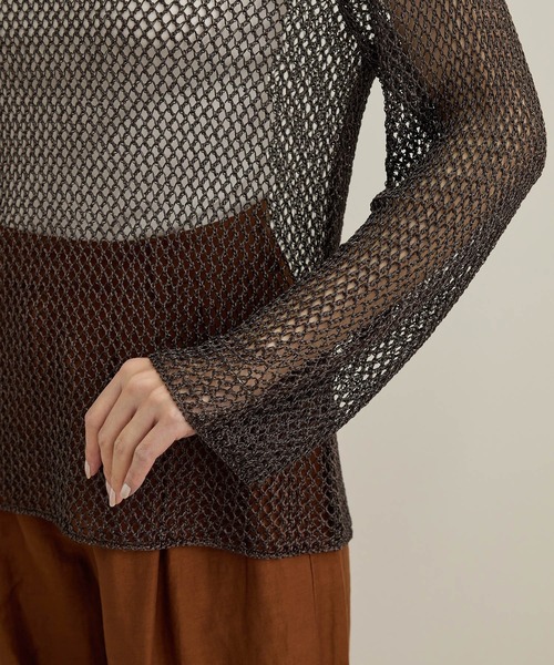 ROPE'(ロペ)の「ラメコードメッシュプルオーバー/洗える(その他トップス・レディース・シルバー/ゴールド・FREE)」の15枚目の写真