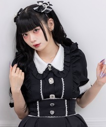 DearMyLove（ディアマイラブ）の「パール襟ビジューフリルブラウス（シャツ/ブラウス）」