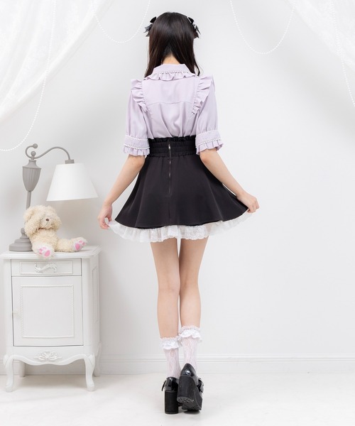 DearMyLove（ディアマイラブ）の「パール襟ビジューフリルブラウス（シャツ/ブラウス・レディース・ホワイト/サックスブルー/ラベンダー/ブラック×ホワイト/ベビーピンク・MEDIUM/LARGE/LL/3L）」の20枚目の写真