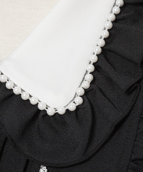 DearMyLove（ディアマイラブ）の「パール襟ビジューフリルブラウス（シャツ/ブラウス・レディース・ホワイト/サックスブルー/ラベンダー/ブラック×ホワイト/ベビーピンク・MEDIUM/LARGE/LL/3L）」の18枚目の写真