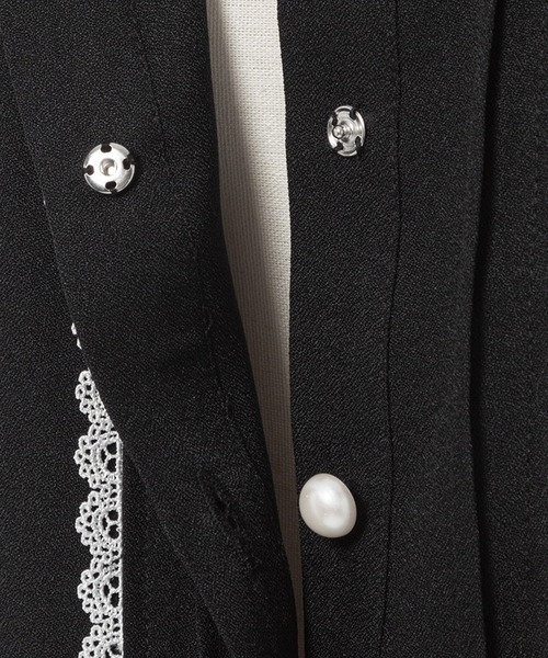 DearMyLove（ディアマイラブ）の「パール襟ビジューフリルブラウス（シャツ/ブラウス・レディース・ホワイト/サックスブルー/ラベンダー/ブラック×ホワイト/ベビーピンク・MEDIUM/LARGE/LL/3L）」の17枚目の写真