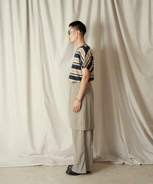 Aphlotus（アプロタス）の「アシンメトリー レイヤード デザイン ワイドパンツ（その他パンツ・メンズ・ブラック/ストーン・SMALL/MEDIUM/LARGE）」の8枚目の写真