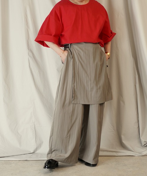 アシンメトリー レイヤード デザイン ワイドパンツ（その他パンツ