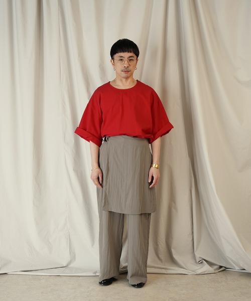 Aphlotus（アプロタス）の「アシンメトリー レイヤード デザイン ワイドパンツ（その他パンツ・メンズ・ブラック/ストーン・SMALL/MEDIUM/LARGE）」の16枚目の写真