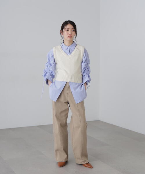 FREE'S MART（フリーズマート）の「◆前後2WAYＹショートベスト（ベスト・レディース・ホワイト/グレー/ブラック・FREE）」の10枚目の写真