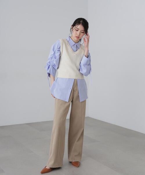 FREE'S MART（フリーズマート）の「◆前後2WAYＹショートベスト（ベスト・レディース・ホワイト/グレー/ブラック・FREE）」の8枚目の写真