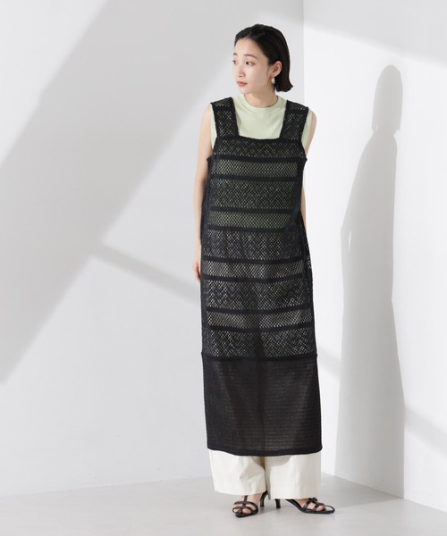 NANO universe(ナノユニバース)の「クロシェニット風レースノースリーブワンピース(ワンピース・レディース・ブラック/ブラウン系その他4/アイボリー・FREE)」の22枚目の写真