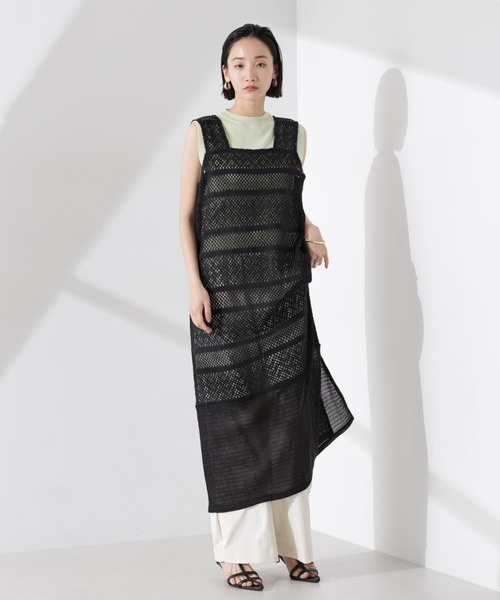 NANO universe(ナノユニバース)の「クロシェニット風レースノースリーブワンピース(ワンピース・レディース・ブラック/ブラウン系その他4/アイボリー・FREE)」の21枚目の写真