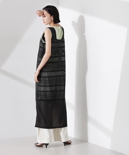 NANO universe(ナノユニバース)の「クロシェニット風レースノースリーブワンピース(ワンピース・レディース・ブラック/ブラウン系その他4/アイボリー・FREE)」の20枚目の写真