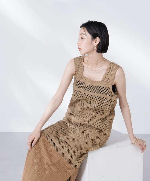 QOOZA ノースリーブクロスワンピース MORPH8NE(モルフィン) レース