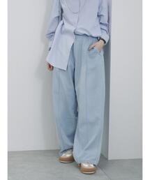 Samansa Mos2 blue | ライトオンスデニムストレートパンツ(その他パンツ)