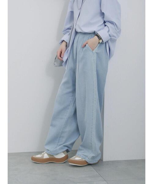 Samansa Mos2 blue（サマンサモスモスブルー）の「ライトオンスデニムストレートパンツ（その他パンツ・レディース・チャコールグレー/グレー/サックスブルー・F）」の7枚目の写真