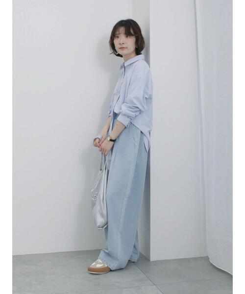 Samansa Mos2 blue（サマンサモスモスブルー）の「ライトオンスデニムストレートパンツ（その他パンツ・レディース・チャコールグレー/グレー/サックスブルー・F）」の8枚目の写真