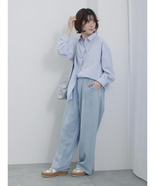 Samansa Mos2 blue（サマンサモスモスブルー）の「ライトオンスデニムストレートパンツ（その他パンツ・レディース・チャコールグレー/グレー/サックスブルー・F）」の9枚目の写真