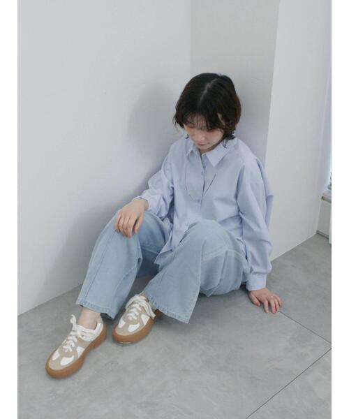 Samansa Mos2 blue（サマンサモスモスブルー）の「ライトオンスデニムストレートパンツ（その他パンツ・レディース・チャコールグレー/グレー/サックスブルー・F）」の17枚目の写真