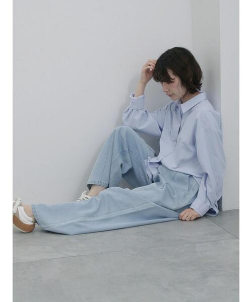 Samansa Mos2 blue（サマンサモスモスブルー）の「ライトオンスデニムストレートパンツ（その他パンツ・レディース・チャコールグレー/グレー/サックスブルー・F）」の18枚目の写真
