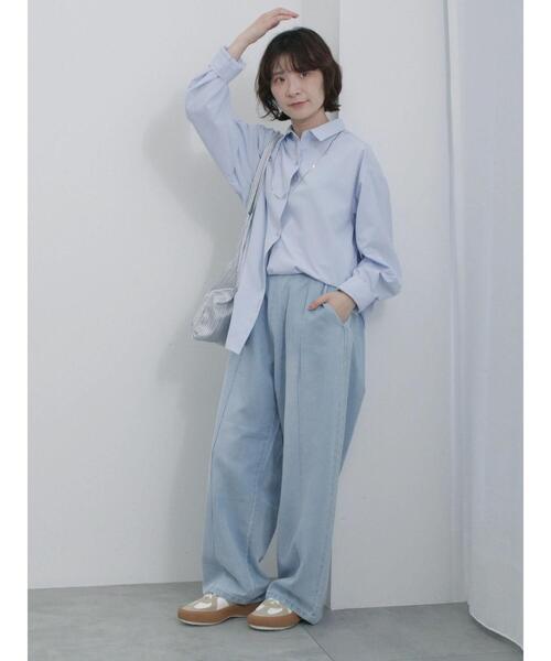 Samansa Mos2 blue（サマンサモスモスブルー）の「ライトオンスデニムストレートパンツ（その他パンツ・レディース・チャコールグレー/グレー/サックスブルー・F）」の21枚目の写真