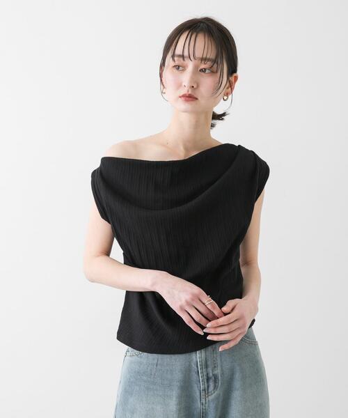 アメリカーナ サーマル ワンショルダー カットソー セール】ランダムリブワンショルダーカットトップ（Tシャツ/カットソー