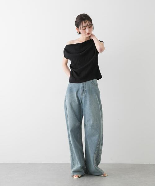 SENSE OF PLACE by URBAN RESEARCH（センスオブプレイスバイアーバンリサーチ）の「ランダムリブワンショルダーカットトップ（Tシャツ/カットソー・レディース・アイボリー/ブラック/ブラウン・ONE）」の20枚目の写真