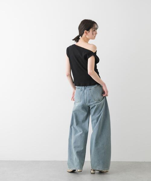 SENSE OF PLACE by URBAN RESEARCH（センスオブプレイスバイアーバンリサーチ）の「ランダムリブワンショルダーカットトップ（Tシャツ/カットソー・レディース・アイボリー/ブラック/ブラウン・ONE）」の19枚目の写真