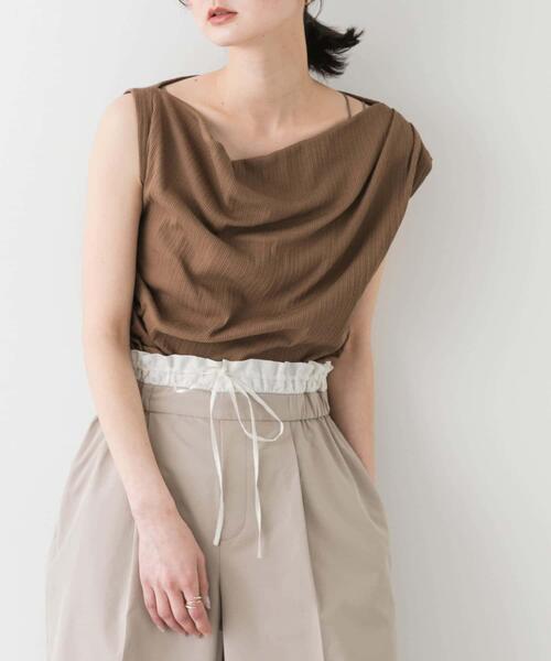 SENSE OF PLACE by URBAN RESEARCH（センスオブプレイスバイアーバンリサーチ）の「ランダムリブワンショルダーカットトップ（Tシャツ/カットソー・レディース・アイボリー/ブラック/ブラウン・ONE）」の12枚目の写真