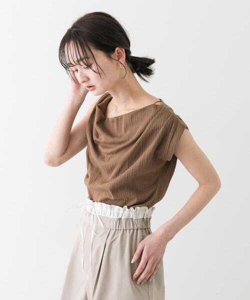 SENSE OF PLACE by URBAN RESEARCH（センスオブプレイスバイアーバンリサーチ）の「ランダムリブワンショルダーカットトップ（Tシャツ/カットソー・レディース・アイボリー/ブラック/ブラウン・ONE）」の11枚目の写真