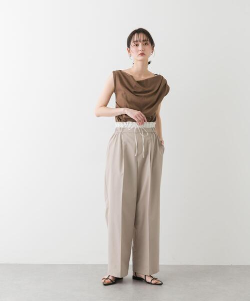 SENSE OF PLACE by URBAN RESEARCH（センスオブプレイスバイアーバンリサーチ）の「ランダムリブワンショルダーカットトップ（Tシャツ/カットソー・レディース・アイボリー/ブラック/ブラウン・ONE）」の10枚目の写真