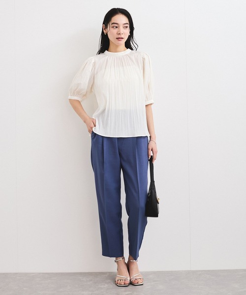 VIS（ビス）の「【2WAY】ビッグリボンハーフスリーブブラウス【洗える】（シャツ/ブラウス・レディース・ベージュ/ライトグレー/オフホワイト・FREE）」の20枚目の写真