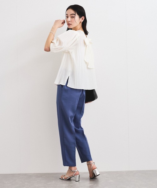 VIS（ビス）の「【2WAY】ビッグリボンハーフスリーブブラウス【洗える】（シャツ/ブラウス・レディース・ベージュ/ライトグレー/オフホワイト・FREE）」の19枚目の写真