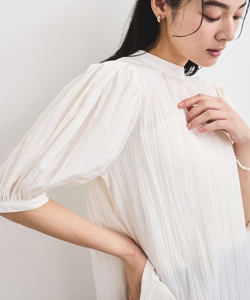 VIS（ビス）の「【2WAY】ビッグリボンハーフスリーブブラウス【洗える】（シャツ/ブラウス・レディース・ベージュ/ライトグレー/オフホワイト・FREE）」の16枚目の写真