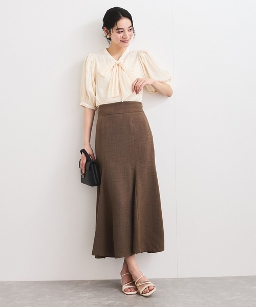 VIS（ビス）の「【2WAY】ビッグリボンハーフスリーブブラウス【洗える】（シャツ/ブラウス・レディース・ベージュ/ライトグレー/オフホワイト・FREE）」の14枚目の写真