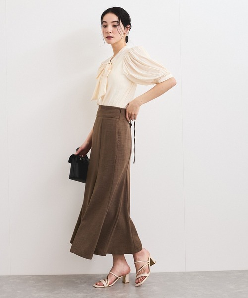 VIS（ビス）の「【2WAY】ビッグリボンハーフスリーブブラウス【洗える】（シャツ/ブラウス・レディース・ベージュ/ライトグレー/オフホワイト・FREE）」の13枚目の写真