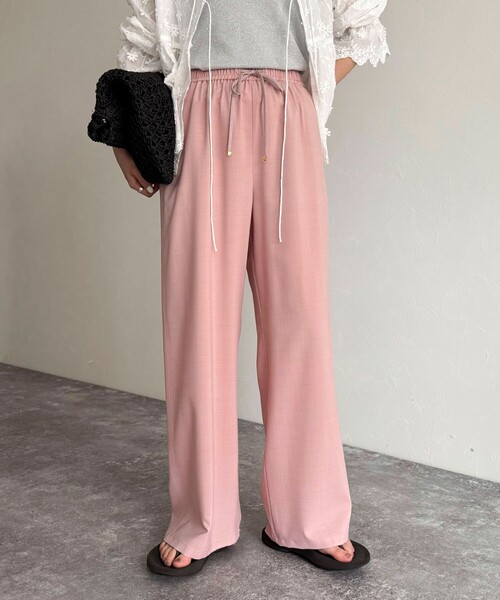 fredy emue（フレディエミュ）の「ドライスラブストレートイージーパンツ（その他パンツ・レディース・ブラック/ベージュ/ベビーピンク/グレー・38/36）」の8枚目の写真