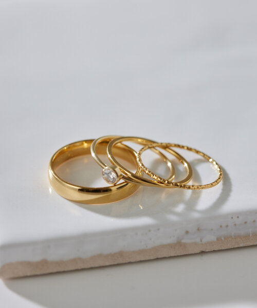 ear PAPILLONNER(イアパピヨネ)の「《インフルエンサーuchida企画/ステンレス》4連シンプルリング(リング・レディース・シルバー/ゴールド・12/9)」の11枚目の写真