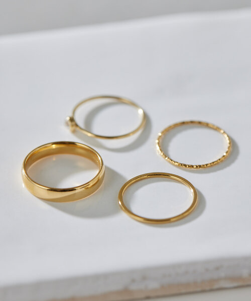 ear PAPILLONNER(イアパピヨネ)の「《インフルエンサーuchida企画/ステンレス》4連シンプルリング(リング・レディース・シルバー/ゴールド・12/9)」の9枚目の写真