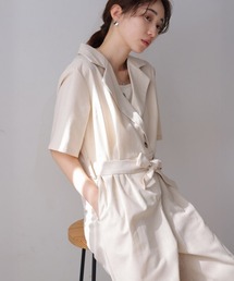 Bab（バブ）の「テーラードウエストリボンオールインワン（つなぎ/オールインワン）」