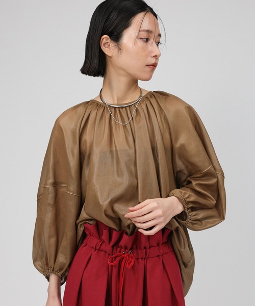 BABYLONE（バビロン）の「2WAYチンツブラウス（シャツ/ブラウス・レディース・ブラウン/ホワイト・フリー）」の19枚目の写真