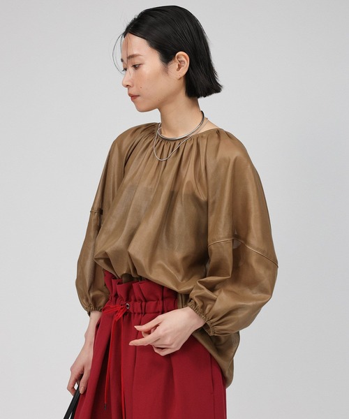 BABYLONE（バビロン）の「2WAYチンツブラウス（シャツ/ブラウス・レディース・ブラウン/ホワイト・フリー）」の15枚目の写真