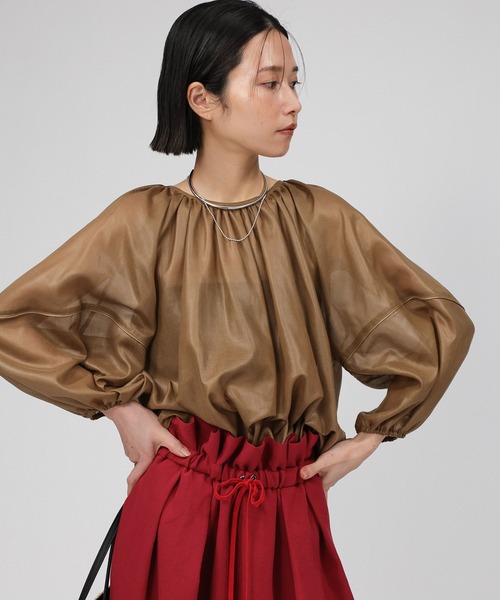 BABYLONE（バビロン）の「2WAYチンツブラウス（シャツ/ブラウス・レディース・ブラウン/ホワイト・フリー）」の14枚目の写真