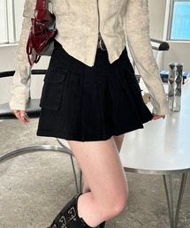 VQ | Cargo pockets Pleats skirt / カーゴポケット プリーツ ミニスカート (ベルト付き) (インナーパンツ付き）(スカート)