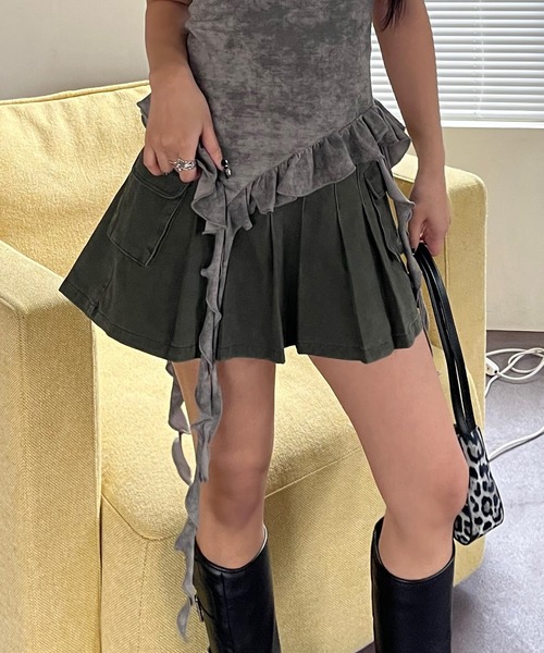 【Kashiko】Fluffy Cargo Mini Skirt Pants ミニスカート パンツ Kashiko】Fluffy Cargo Mini Skirt Pants ミニスカート パンツ