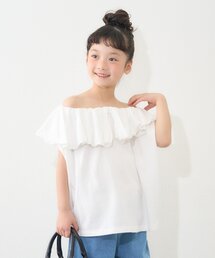 CIAOPANIC TYPY | 【WEB限定】【KIDS】アシメ襟フリルボリュームギャザートップス(Tシャツ/カットソー)