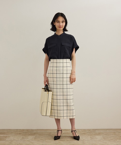 ブラウス シャツ 「洗える・カセット服」バックサテンフラップブラウス/お仕事・通勤・セットアップ対応「ドラマ着用」 レディース 洗える・カセット服】バックサテンフラップブラウス/お仕事