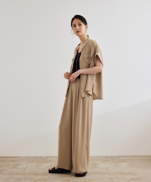 ブラウス シャツ 「洗える・カセット服」バックサテンフラップブラウス/お仕事・通勤・セットアップ対応「ドラマ着用」 レディース 洗える・カセット服】バックサテンフラップブラウス/お仕事