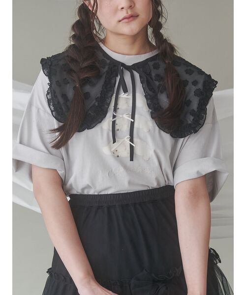 merry jenny（メリージェニー）の「シアージャガードつけ襟（付け襟・レディース・オフホワイト/アイボリー/ブラック・FREE）」の3枚目の写真