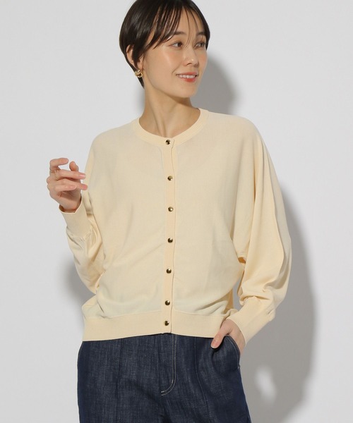 Elura（エルーラ）の「サラサラタッチショートカーディガン/321514（カーディガン/ボレロ・レディース・ダークブラウン/ネイビー/ブルー/ブラック/アイボリー・MEDIUM/LARGE）」の2枚目の写真