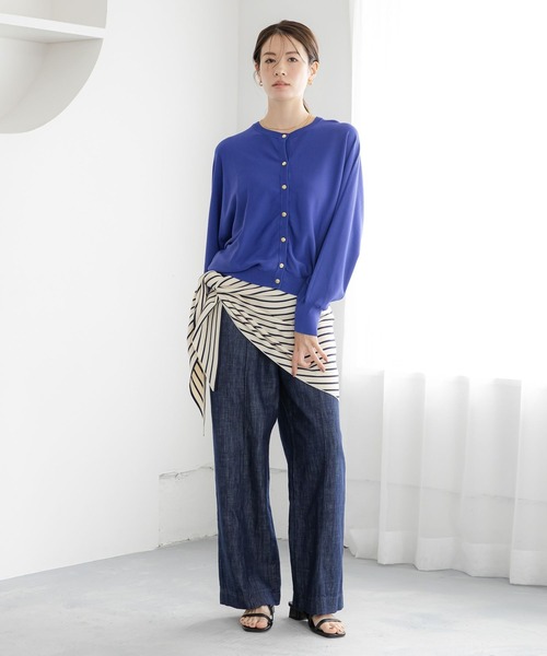 Elura（エルーラ）の「サラサラタッチショートカーディガン/321514（カーディガン/ボレロ・レディース・ダークブラウン/ネイビー/ブルー/ブラック/アイボリー・MEDIUM/LARGE）」の13枚目の写真