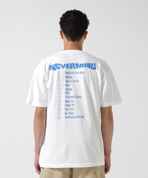 NIRVANA NEVERMIND Tシャツ ホワイト L Nirvana Nevermind Album With Songs On Back White Men's T